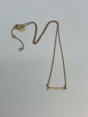 Stella & Dot 925 Sterling Silver Gold Tone Adjustable Arrow Necklace